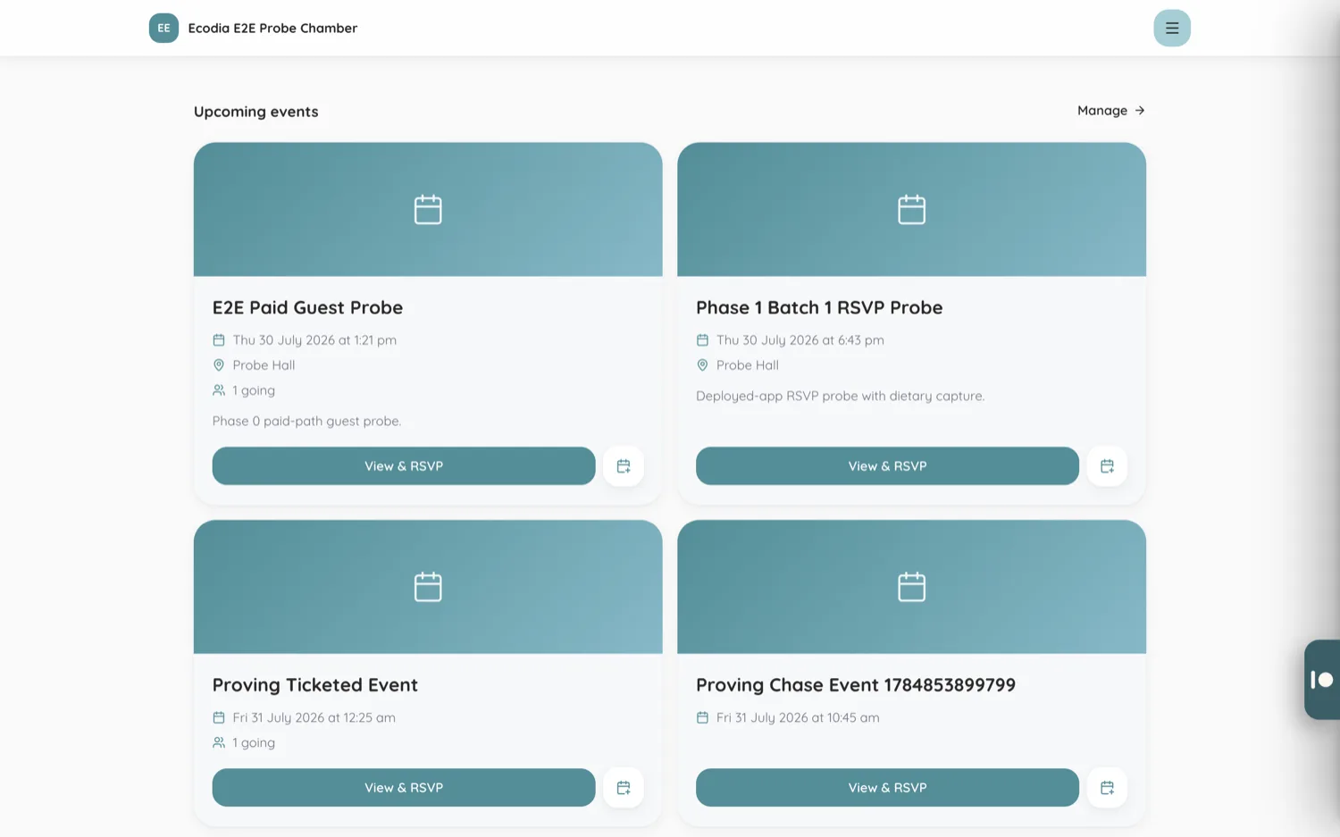 The Chambers member dashboard: a What's on board of event cards over teal tiles, active groups, a Friend mark.