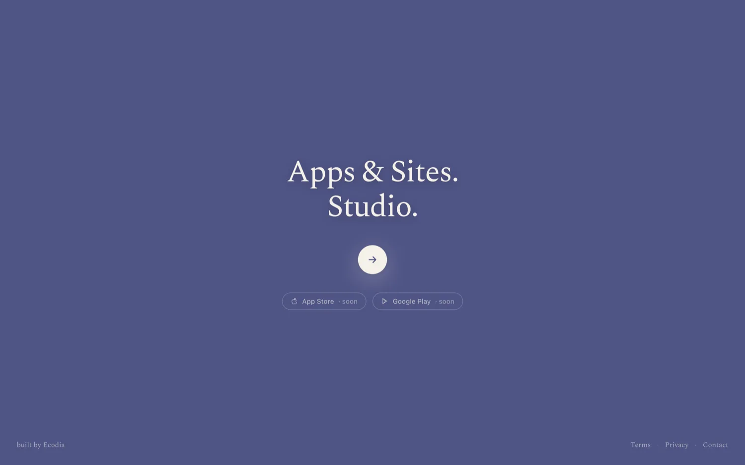 The Studio landing page in Spectral on warm paper.